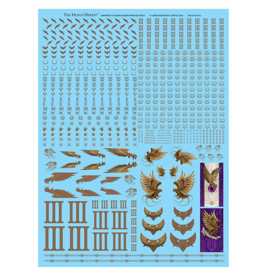 Horus Heresy: Emperor's Children Legion Transfer Sheet