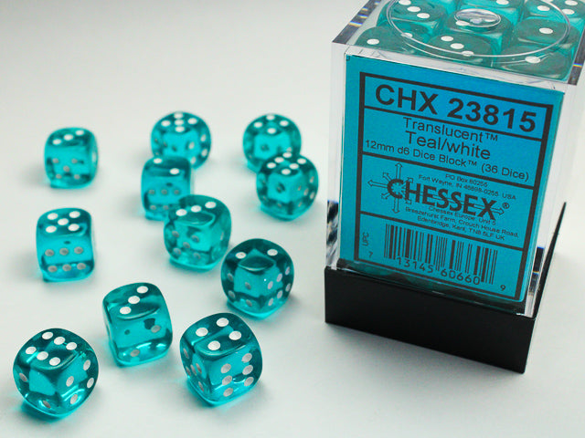 Chessex 12mm D6 Dice block (36)