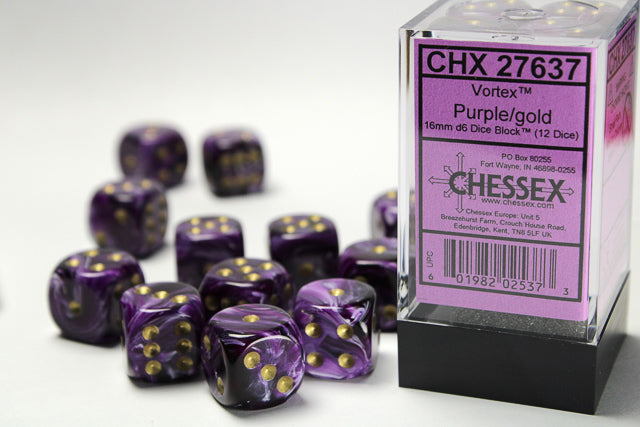 Chessex 16mm D6 Dice block (12)