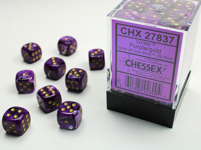 Chessex 12mm D6 Dice block (36)